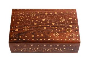 Elegant Handmade Wooden Women's <b>Jewelry</b> <b>Organizer</b> with Floral Decor for Storage and Presentation by Ahad Handicrafts - Product Image 5