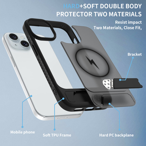 Étui de chargement magnétique bon marché avec solide, doux au toucher, mat translucide vif, design antichoc anti-chute pour iPhone 15 - Product Image 3