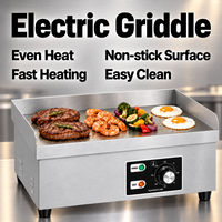 Plaque de cuisson électrique commerciale 110V 220V double tension, compacte, de comptoir, en acier inoxydable, pour Teppanyaki et burgers