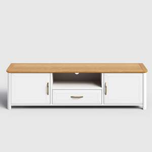 Meuble TV moderne de 1,8 m avec design contemporain en bois massif réglable pour salon ou chambre à coucher - Product Image 2