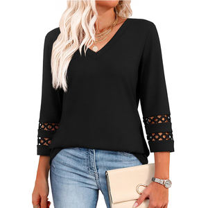 3/4 Length Sleeve <b>Womens</b> Tops Dressy Casual <b>Blouses</b> <b>for</b> <b>Women</b> 2025 Trendy V Neck T Shirts Summer Clothes - Product Image 4