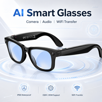 Lunettes Intelligentes avec Caméra, Logo Personnalisé, OEM ODM, Audio Bluetooth, Traduction IA, Enregistrement Vidéo, Lunettes Connectées, Transfert WiFi