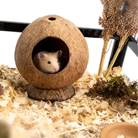 Vente en gros de lit de maison de hamster en cabane de noix de coco naturelle pour décor de cage de petit animal prix bon marché du Vietnam