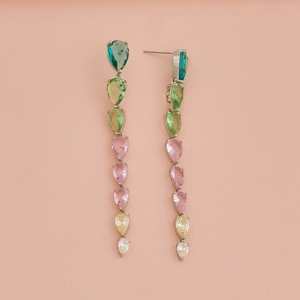Trendy Drop <b>Earrings</b> 166697 Gold Plated Zinc Alloy with <b>Diamond</b> Ruby Zircon for Weddings Parties Gifts - Product Image 6