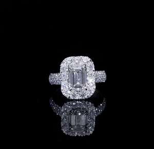 แหวนเพชรโมอิสซาไนต์ธรรมชาติ เงินสเตอร์ลิง ดีไซน์หรูหรา สง่างาม เหมาะสำหรับผู้หญิง สวมใส่ได้ทุกวัน ของขวัญงานแต่งงาน - Product Image 1