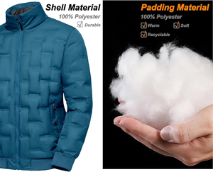 Men's Puffer Warm Jacket Windproof Winter <b>Coat</b> with Recycled Insulation - Product Image 6