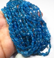 Apatite bleue néon naturelle, pierres précieuses en vrac, 6-13 mm, perles ovales lisses et polies, brin de 18 pouces, pierres précieuses de haute qualité, bijoux Valley