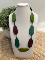 Collier en résine à perles simples décoratives, chaîne en corde classique faite à la main, multicolore, tendance, de haute qualité, artisanat bh