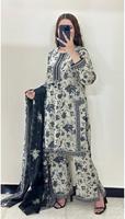 Traje Salwar de Diseño Moderno, Semi-Cosido, Listo para Usar, con Estampado Digital en Seda, Estilo Largo y Elegante, Kameez Pakistaní, Estilo Indio