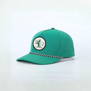 Casquette de golf imperméable et respirante avec logo brodé personnalisé, corde tressée, 5 panneaux et trous découpés au laser Injae Vina VN - Product Image 2