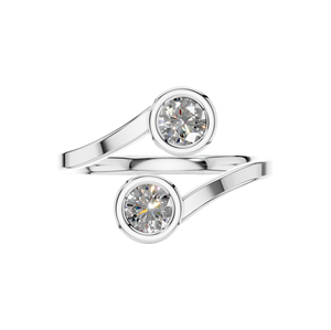 950 Platinum IGI Certified Lab Grown Diamond Open Double Stone Prong Setting Ring Modern Luxury Zemerra Jewels Manufacturer - Product Image 3