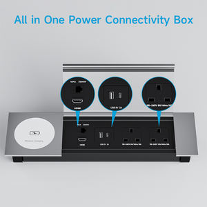 JOYE Cable Cubby Oculto Empotrado Toma de corriente de escritorio Tapa abatible Toma de corriente Cajas de salida personalizadas para muebles Espacio DE TRABAJO - Product Image 5