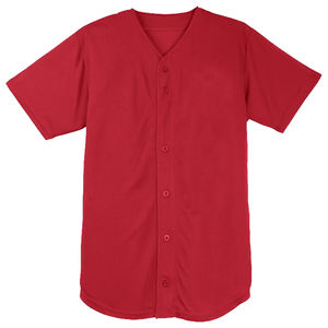 เสื้อเบสบอลแบบติดกระดุมเสื้อเบสบอลสีล้วนสำหรับทุกเพศ - Product Image 1