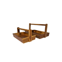 Boîte à pain élégante et moderne en teck durable avec finition mate naturelle, multifonctionnelle pour le stockage de boissons maison ou achetées en magasin