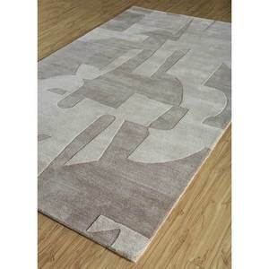 Tapis Jaipur ZA Tnq-3206-White Noise Ivory en laine et viscose tufté à la main 10 mm, motif abstrait rayé, pour couloir, chambre d'adolescent, rectangulaire, pour la maison - Product Image 2