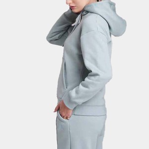 Ropa de calle para mujer 100% algodón pesado secado rápido transpirable invierno chándal conjunto bloque de Color cuello redondo chándal - Product Image 4