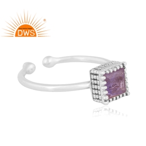 Best Quality Fine Sterling Silver Natural Tanzanite Gemstone <b>Adjustable</b> <b>Ring</b> Custom Jewelry For Women Gift For Her - Product Image 2