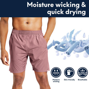 Pantalones cortos con cintura elástica para hombre, ropa de calle, cómodos, informales, con cordón, ligeros, de secado rápido, para hombre, pantalones cortos con logotipo estampado personalizado - Product Image 4