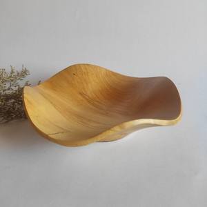 Bol en bois assiette avec bord bol à fruits fait main bol rustique décoratif pour pièce maîtresse - Product Image 2