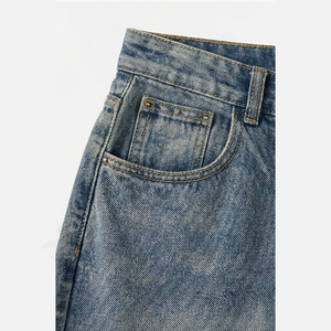 Custom Wholesale High Quality Autumn/Spring Denim <b>Shorts</b> <b>Men's</b> Straight Jeans <b>with</b> Zippers OEM Service Bulk Supplier New - Product Image 5