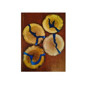 Juego de 4 posavasos de té de calidad de grado superior con soporte, Arte Abstracto diseñado a mano, venta de artesanía que cambia de color, exportador indio - Product Image 5