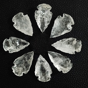 Venta al por mayor de puntas de flecha de piedra natural hechas a mano, cristal para atracción de riqueza, piedra decorativa tallada, fragmentos de piedra en bruto. - Product Image 4