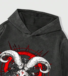 Sweat à capuche surdimensionné pour hommes à la mode avec lettre et caractère imprimé à capuche décontracté à manches longues coupe ample 100% coton polaire à capuche hommes - Product Image 3