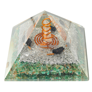 Pirámide de orgón de turmalina negra tallada piedra Natural ágata piedra preciosa protección EMF estilo Feng Shui técnica de orgonita - Product Image 6