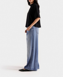 Camiseta Holgada de Algodón Cómodo para Mujer, Fabricada en Pakistán, Color Negro, Talla Grande, Venta al por Mayor, Ropa Lisa de Verano de Alta Calidad - Product Image 6