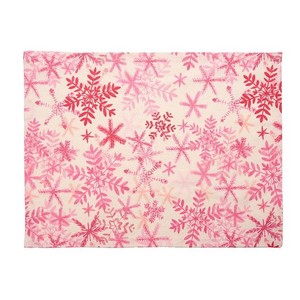 Juego de manteles individuales rosas de algodón 100% de 2 piezas con patrón de nieve mantel decorativo 35x45cm Accesorios de mesa de comedor elegantes duraderos - Product Image 1