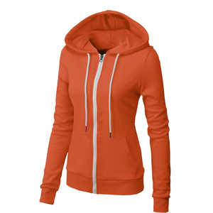 Nouveau personnalisé zippé Applique à capuche femmes épais fermeture éclair 100% coton français éponge Patch haut à capuche femmes - Product Image 1