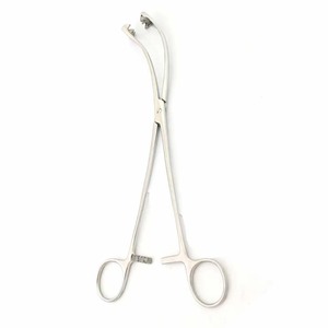 Pinces Vulsellum professionnelles de haute qualité, 26 cm, courbées manuellement, 3x3 dents, acier inoxydable, instrument chirurgical gynécologique - Product Image 1