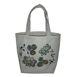 12 oz özel Logo Tote alışveriş çantası pamuk kanvas çanta özel ipek ürün tarzı desen mektubu promosyon ROHS renk kökenli