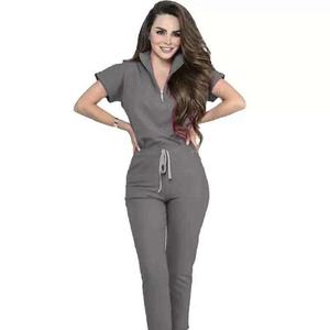Precio bajo Médico Scrubs Mujeres Uniforme médico de alta calidad Manga corta Scrubs para mujeres Color único Mujeres Scrub - Product Image 4