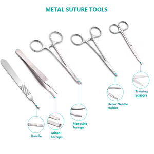 QNQ Premium Quality Medical Student <b>Silicone</b> Pad Suture Practice Kit Manual Wound Closure Training <b>Tools</b> - Product Image 5