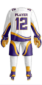 Uniforme de hockey sobre hielo personalizado último equipo conjunto con impresión por transferencia de calor logotipo personalizado 100% poliéster transpirable servicio OEM - Product Image 6