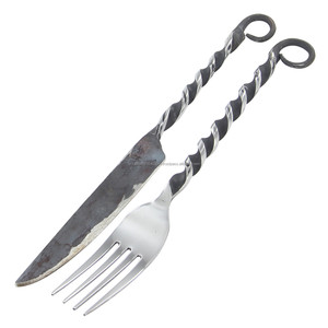 Hand Forged Vintage Twisted Knife and <b>Fork</b> Cutlery Set at LOW PRICE - Product Image 3