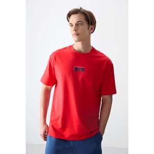 เสื้อยืดพิมพ์ลายทรงโอเวอร์ไซส์สำหรับผู้ชาย Air Jones ผ้าคอตตอนผสมเนื้อนุ่มหนา สไตล์ลำลองแนวสตรีท เหมาะสำหรับใส่ในชีวิตประจำวัน - Product Image 1