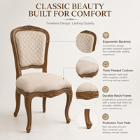 Chaise de salle à manger en rotin résine de qualité commerciale, chaise de restaurant à pieds courbés pour mariages et salles de banquet
