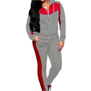 ชุดออกกำลังกาย 2 ชิ้น สีสันหลากหลาย น้ำหนักเบา ระบายอากาศได้ดี สำหรับผู้หญิง กางเกงจ็อกเกอร์มีฮู้ด ไซส์พลัส ลายปัก - Product Image 1