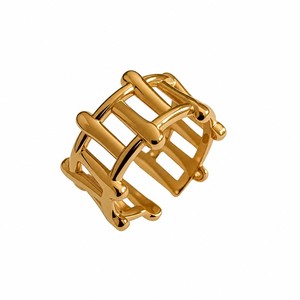 티타늄 스틸 오픈 링 조절 가능 304 스테인리스 오각별 도금 여성 남성 미니멀리스트 변색 방지 - Product Image 2