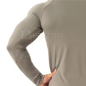 เสื้อรัดกล้ามเนื้อแขนยาวของผู้ชายเสื้อรัดรูปโลโก้แบบใหม่กำหนดเอง - Product Image 6