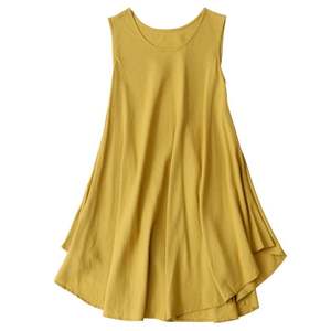 Conjunto de ropa larga para mujer, 100% algodón, sin mangas, cómoda, vestido liso hecho a mano - Product Image 3