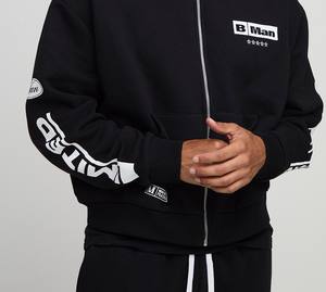 Venta caliente Sudadera y pantalones de chándal de color negro Sudadera con capucha de algodón 100% Sudaderas con capucha de gran tamaño Boxy Fit para hombres en Fratres Sports - Product Image 3