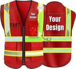 Chaleco Reflector de Trabajo de Construcción de Alta Visibilidad, Ropa de Seguridad de Señalización, Venta Al por Mayor - Product Image 3