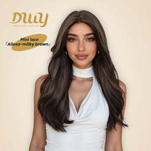 Alissa C-DWY Natural <b>Brown</b> MINI LACE Part Glueless Synthetic <b>Wig</b> Long Lace Front Comfortable and Fashionable - Product Image 5