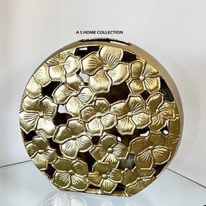 Elegante Jarrón de Vidrio Dorado con Diseño de Hojas para Exhibición en Ocasiones Especiales, Decoración de Mesa de Reuniones y Regalos, Procedente de la India - Product Image 4