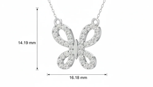 สร้อยคอแฟชั่นผีเสื้อเพชรประกายพร้อมโซ่สำหรับผู้หญิง เหมาะสำหรับงานแต่งงาน งานเลี้ยง ของขวัญวันครบรอบ งานเฉลิมฉลองสุดโรแมนติก - Product Image 2