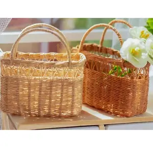 From Vietnam OEM Service Rattan Boho Mid Century Miniature doll Furniture Handmade Doll Picnic Basket