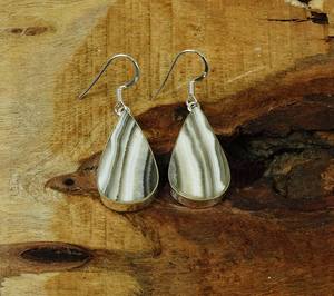 Pendientes de gancho de ágata con bandas de Plata de Ley 925, joyería de piedras preciosas chapada en oro hecha a mano, regalo de boda perfecto de moda para ella - Product Image 4